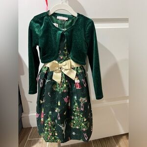 Toddler Girls Bonnie Jean Nutcracker Dress & Cardigan